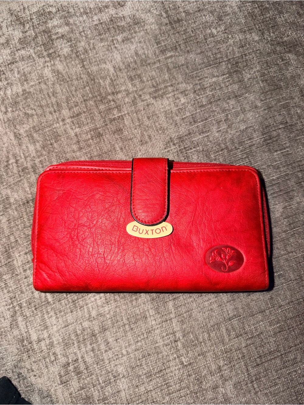 Buxton‎ Red Zip-Continental Wallet with Snap Tab